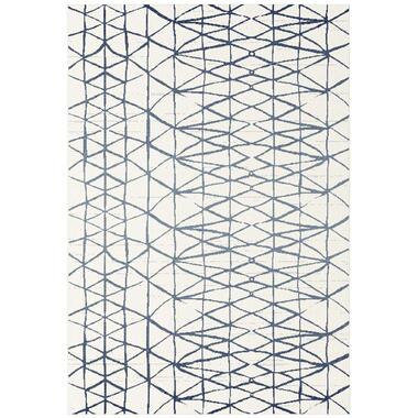 Vloerkleed Suyo - crème/blauw - 160x230 cm - Leen Bakker