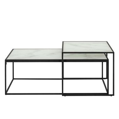 Salontafel Bor (2 stuks) - wit - 43x100x55 cm - Leen Bakker