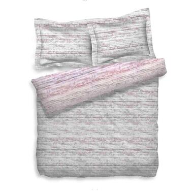 Heckett & Lane dekbedovertrek Sering - roze/grijs - 200x200/220 cm - Leen Bakker