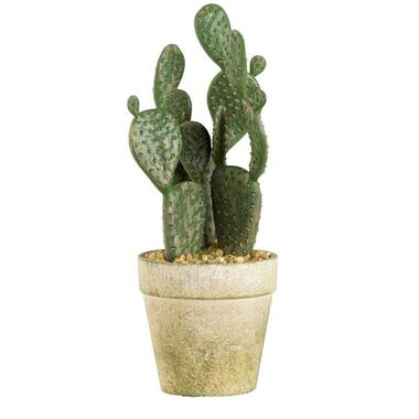 Kunstplant Cactus in pot - groen - 20 cm - Leen Bakker