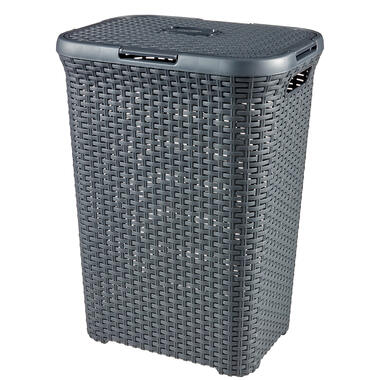 Curver Style wasmand 60L - antraciet - 45x34x61,5 cm - Leen Bakker