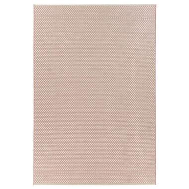 Floorita binnen/buitenvloerkleed Pallino - roze - 194x290 cm - Leen Bakker