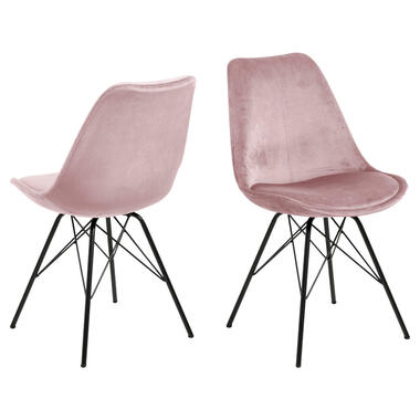 Eetkamerstoel Bonn (2 stuks) - velvet - oud roze - Leen Bakker