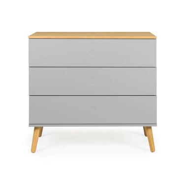 Tenzo ladekast Dot 3 lades - grijs/eiken - 79x90x43 cm - Leen Bakker