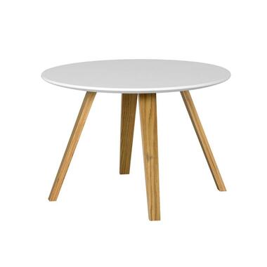 Tenzo bijzettafel Lola - wit/eiken 40x60x60 cm - Leen Bakker
