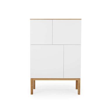 Tenzo wandkast Patch - eikenkleur/wit/eikenkleur - 138x92x40 cm - Leen Bakker