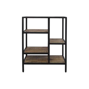Wandkast Levels - naturel/zwart - 81x60x35 cm - Leen Bakker