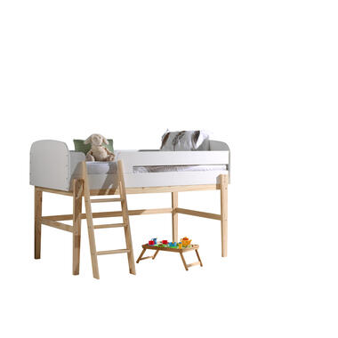 Vipack halfhoogslaper Kiddy - wit - 204,4x129,4x120 cm - Leen Bakker
