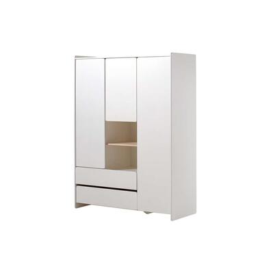 Vipack kledingkast Kiddy 3 deuren en 2 lades - wit - 138x190x54 cm - Leen Bakker