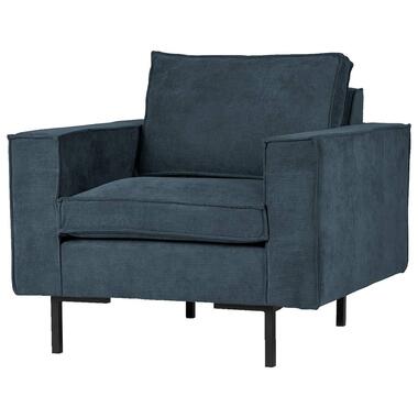 WOOOD fauteuil Arwin - staalblauw - Leen Bakker