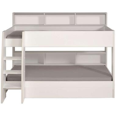 Stapelbed Leo - wit/eiken - 90x200 cm - Leen Bakker
