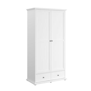 Kledingkast Margaux - wit - 202x104x53 cm - Leen Bakker