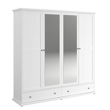 Kledingkast Margaux - wit - 202x199,5x53 cm - Leen Bakker