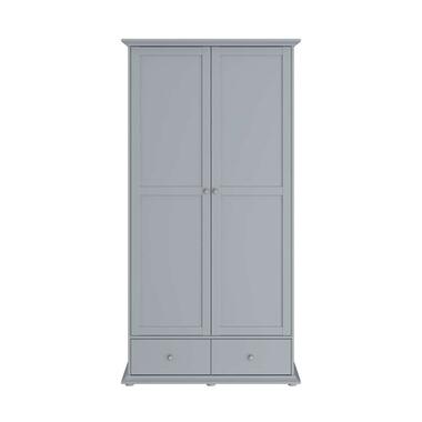Kledingkast Margaux - grijs - 202x104x53 cm - Leen Bakker