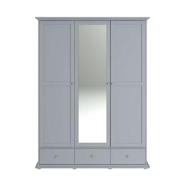 Kledingkast Margaux - grijs - 202x152x53 cm - Leen Bakker