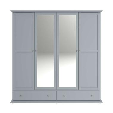 Kledingkast Margaux - grijs - 202x199,5x53 cm - Leen Bakker