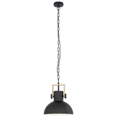 EGLO hanglamp Lubenham - zwart/hout - Leen Bakker