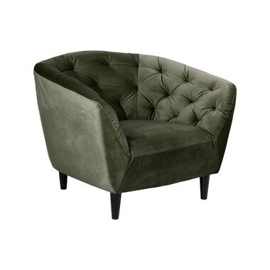 Fauteuil Thyrza - fluweel - groen - Leen Bakker