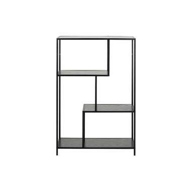 Boekenkast Jaxx - zwart - 114x77x35 cm - Leen Bakker