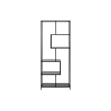 Boekenkast Jaxx - zwart - 185x77x35 cm - Leen Bakker