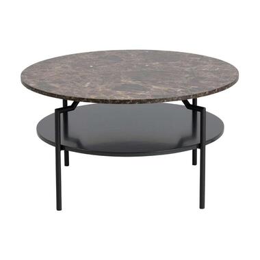 Salontafel Soto - bruin/zwart - 45xØ80 cm - Leen Bakker