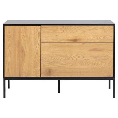 Dressoir Avola - zwart/eiken - 82x120x40 cm - Leen Bakker