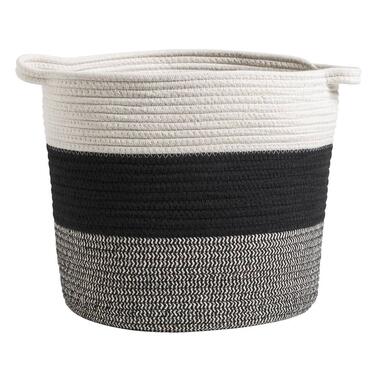 Mand Leuven - zwart/wit/grijs - 32xØ32 cm - Leen Bakker