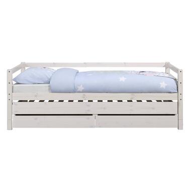 Bed Ties met bedverhoger - whitewash - 90x200 cm - Leen Bakker