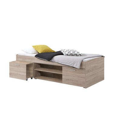 Bed Wilton - eikenkleur - 90x200 cm - Leen Bakker