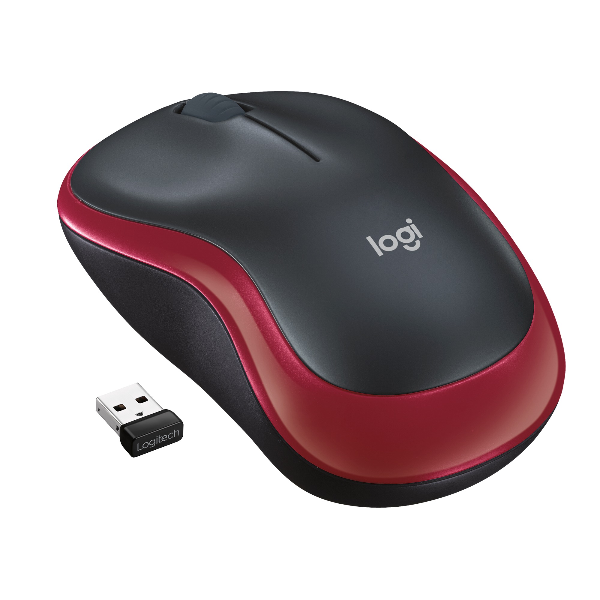 Logitech M185 Draadloze Muis Muis Rood