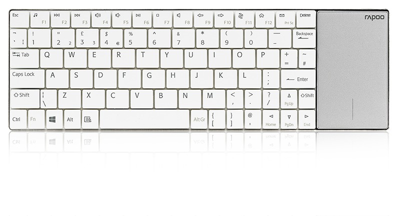 Rapoo E2710 Draadloos multimedia toetsenbord met touchpad Toetsenbord Wit