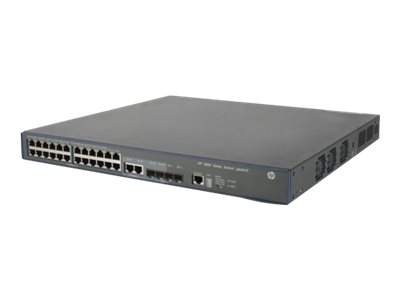 HPE 3600-24-PoE+ v2 EI Switch - Switch - L3 - Beheerd - 24 x 10/100 (PoE+) + 4 x Gigabit SFP + 2 x combo 1000Base-T - rack-uitvoering - PoE+ (720 W)