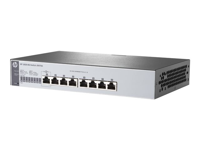 HPE 1820-8G - Switch - Beheerd - 8 x 10/100/1000 - desktop, rack-uitvoering