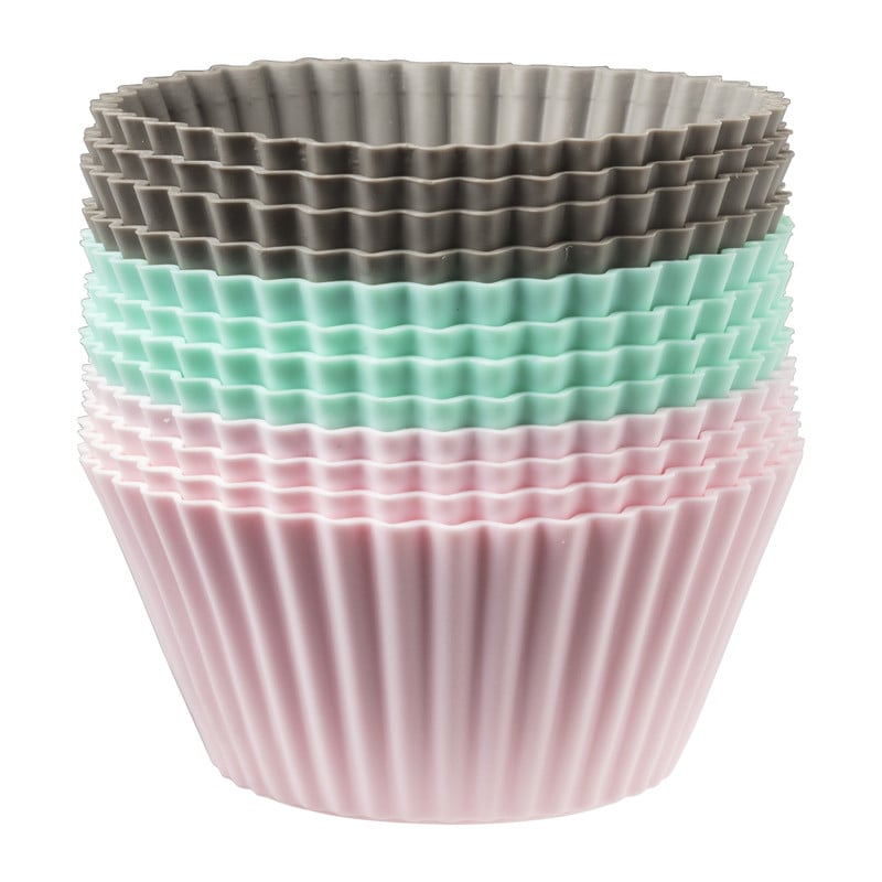Siliconen cupcakevormpjes - set van 12 - ø7 cm