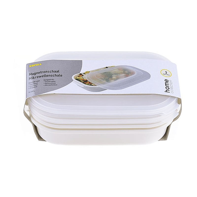 Magnetronschaal rechthoek - 800 ml - set van 3