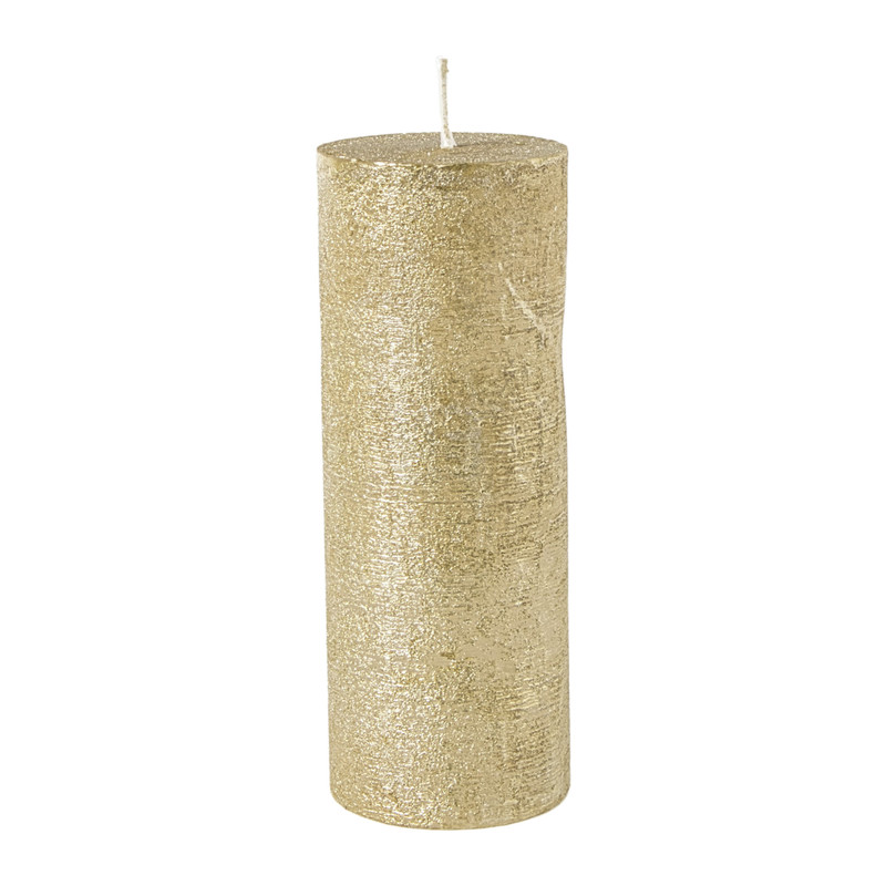 Kaars rustiek - goud - ø7x18 cm
