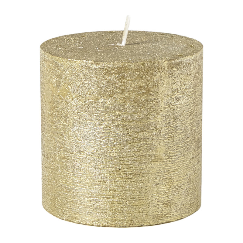 Kaars rustiek - goud - ø10x10 cm