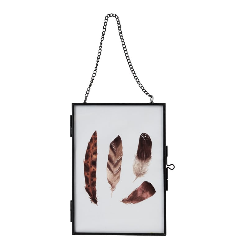 Fotolijst aan ketting - zwart - 13x18 cm