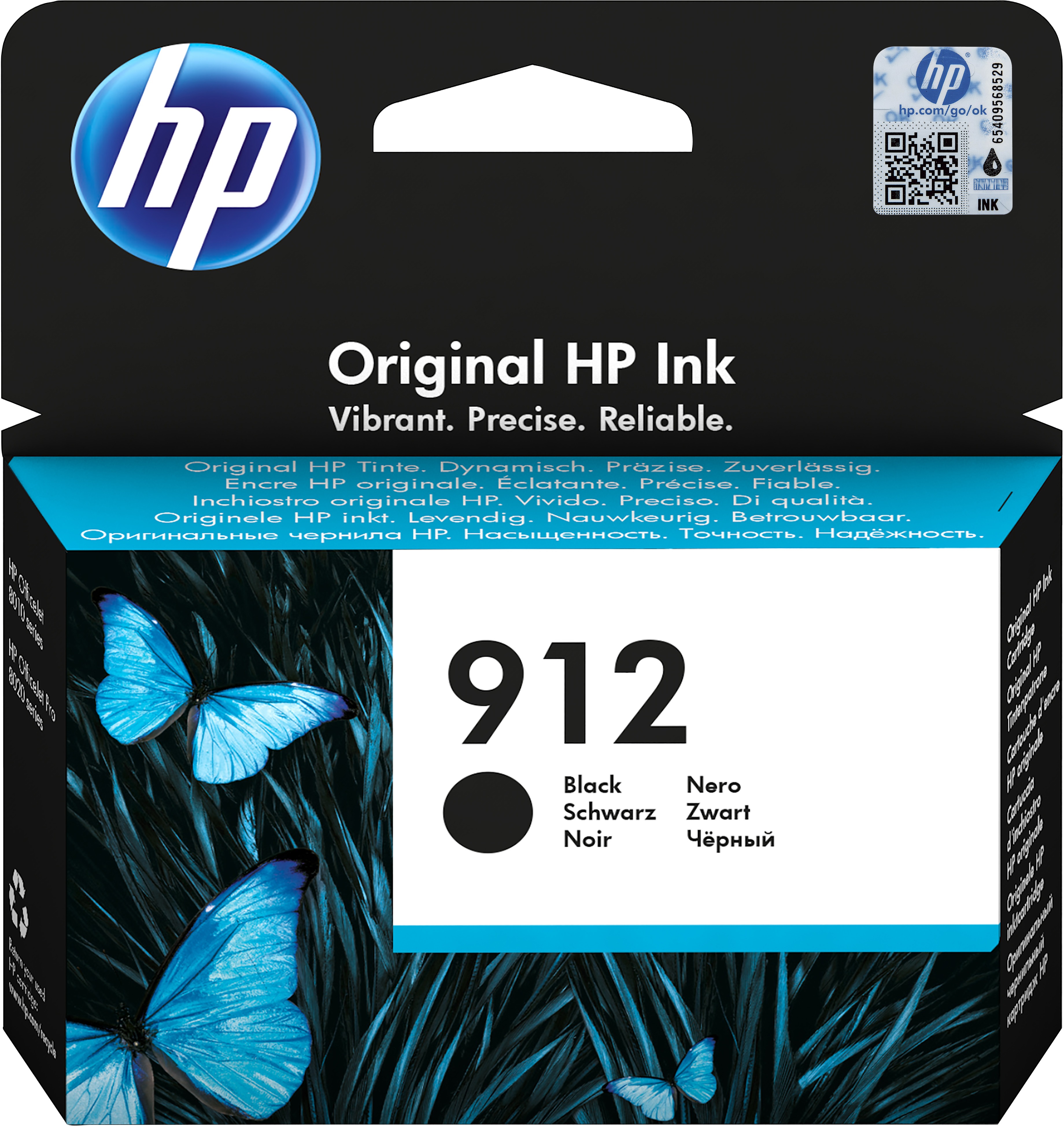 HP 912 cartridge Black Inkt Zwart