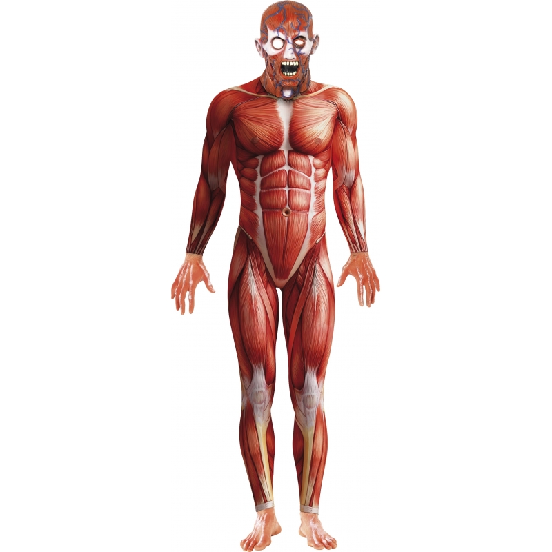 Carnaval/Halloween verkleedkleding kostuum Anatomische man horror bodysuit - heren 52-54 (L) -