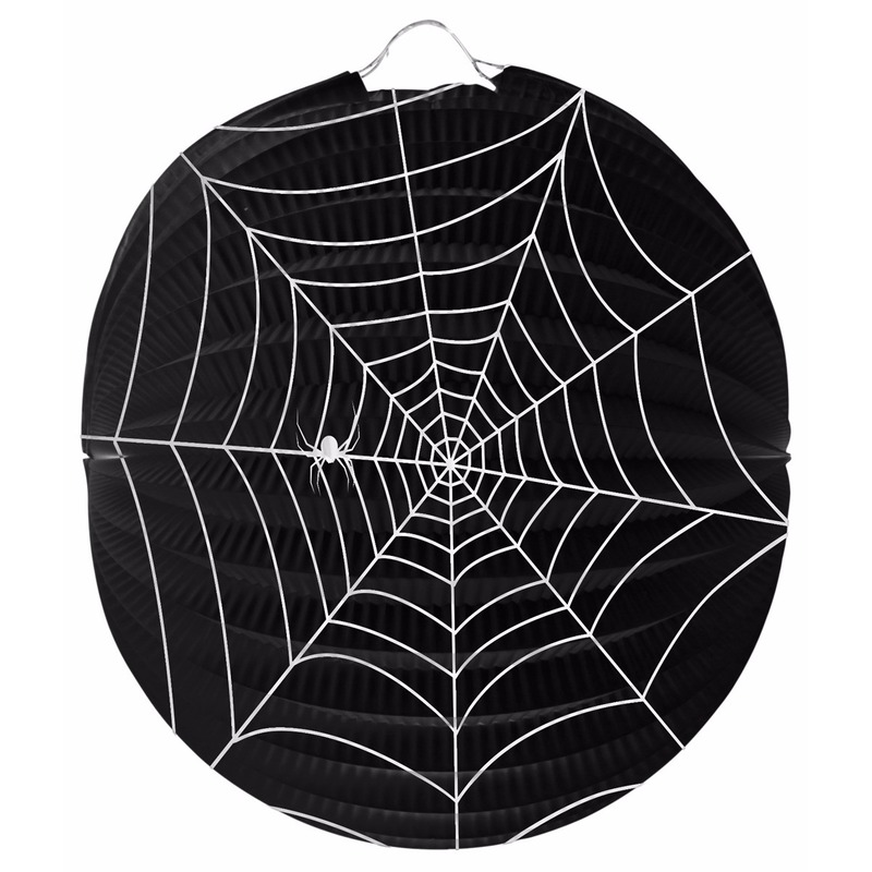 Spinnenweb lampion 22 cm halloween versiering -