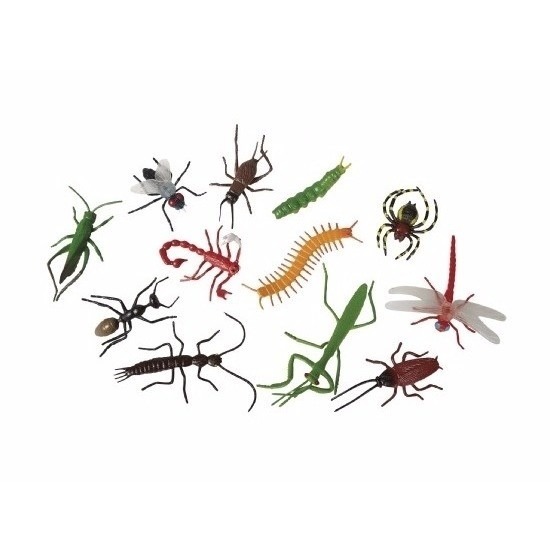 12x Plastic fop beestjes insecten -