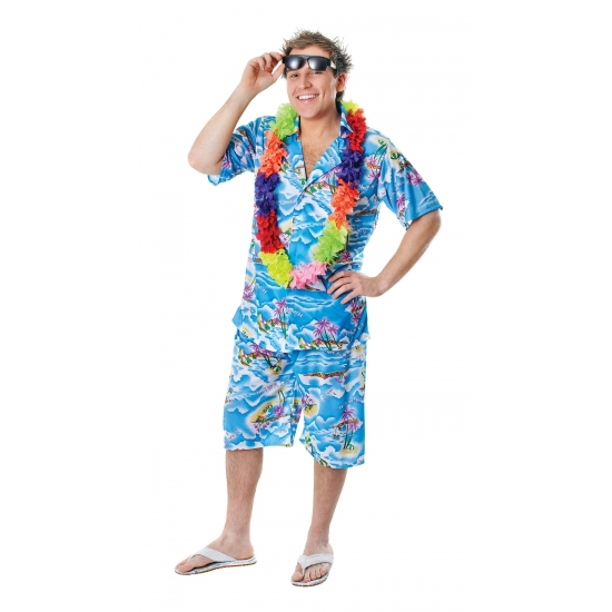 Blauw Hawaii pak voor heren One size -