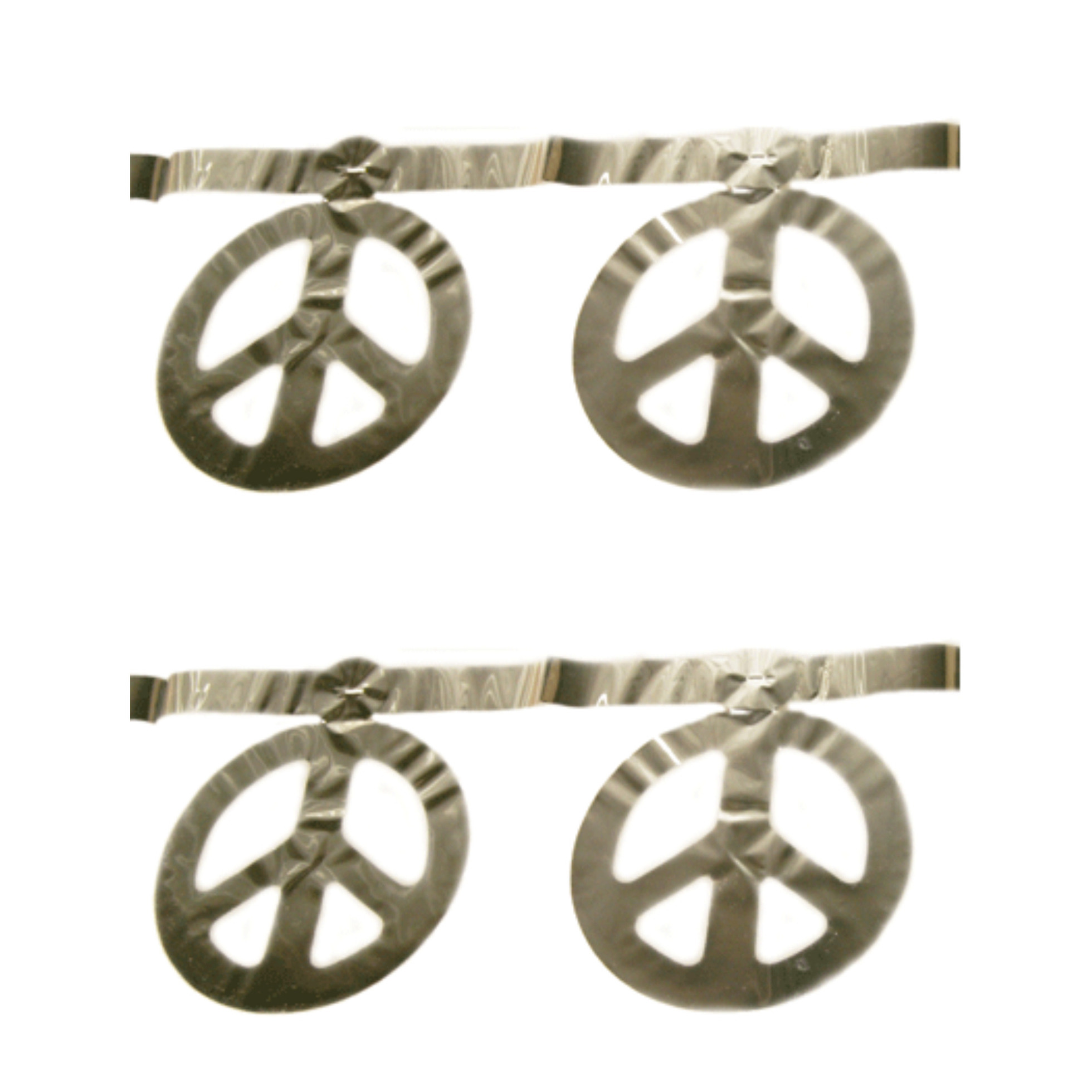 Sexties Hippie Flower Power Peace tekens feest thema slinger zilver 5 meter -