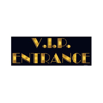 Deurbord VIP entree - karton - 20 x 55 cm - Feestartikelen -