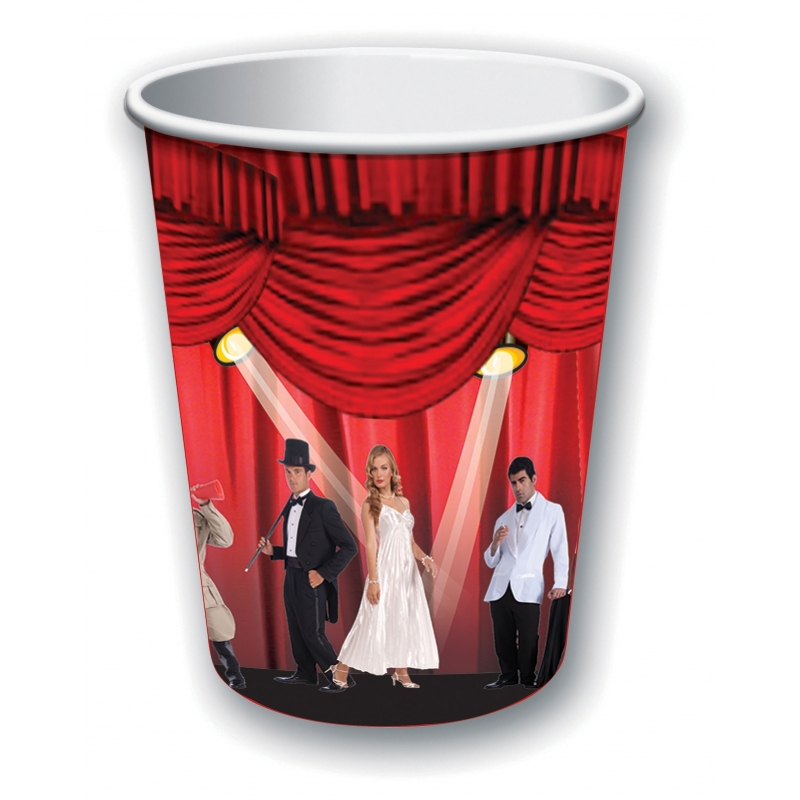 8x stuks Hollywood Film feest thema bekers 250 ml -