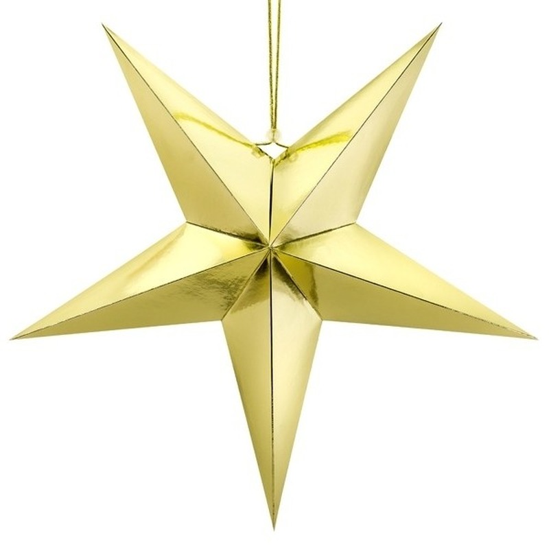 Kerstster - goud - 45 cm - decoratie ster - karton - lampion - kerstversiering -