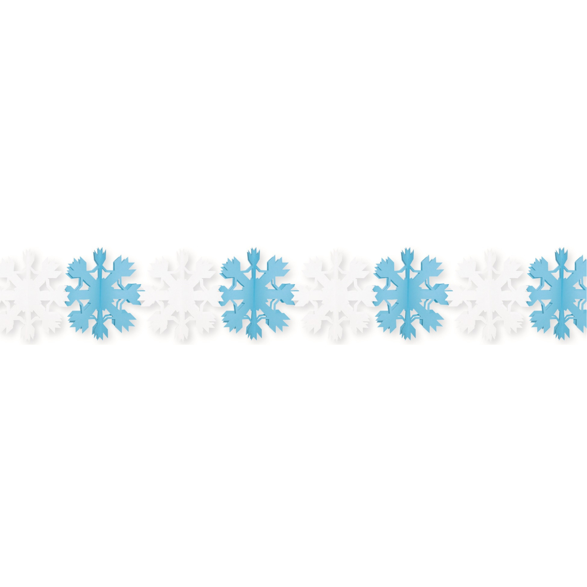 Feestslinger Sneeuw pop en sneeuwvlokken thema - papier - 400 cm - brandvertragend - Apres Ski -