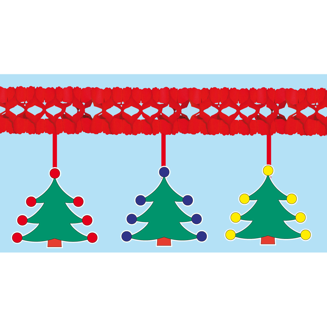 Kerstslinger - kerstbomen - 4 meter - papier - brandvertragend - kerstversiering -