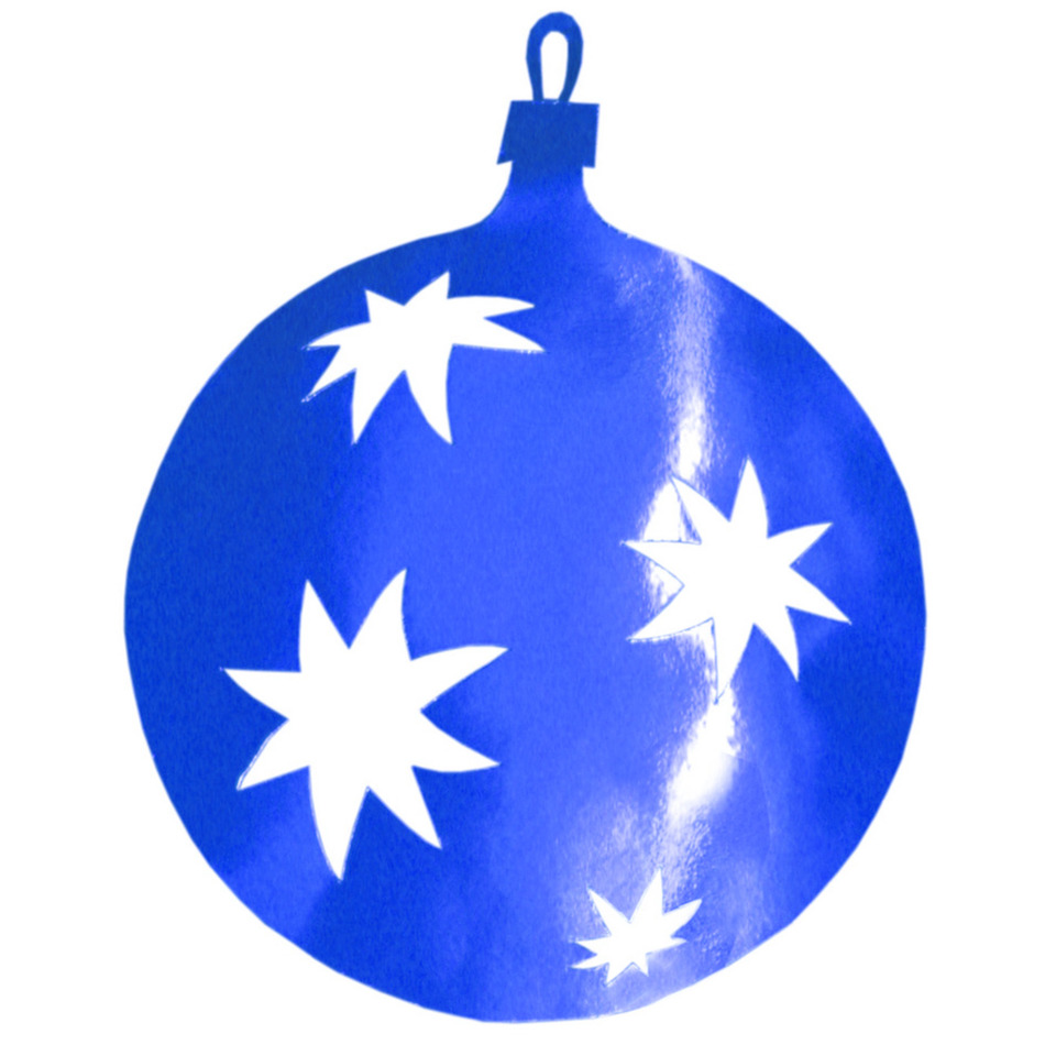 Grote Kerstbal hangdecoratie van karton - blauw - Dia 30 cm - Kerstversiering -